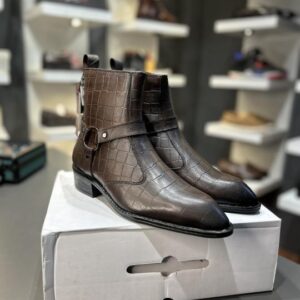 Donn-Marc Cuban heel Geniune Leather Chelsea BROWN 8602