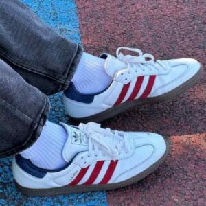 Adidass Samba OG Core White Victory Red