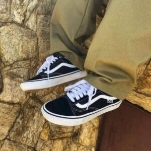 Vans Old Skool Black White for Girls 7A Premium Sneakers(D-1173)