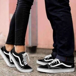 Vans Old Skool Black White for Girls 7A Premium Sneakers(D-1173)