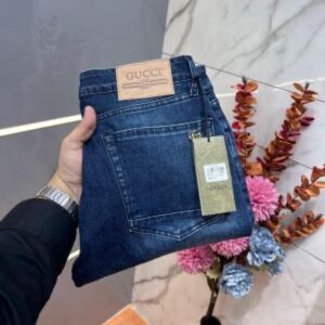 Gucc i Dark shade imported lycra slim fit ankle lenght hyperflex denim with Metal Logo 3128