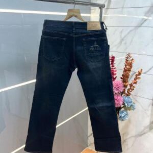 Prad a Green Shade Straight Fit Premium Imported Stretchable Lycra Fabric Denim with Printed Logo 3714