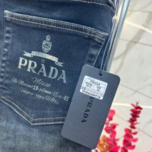 Prad a Green Shade Straight Fit Premium Imported Stretchable Lycra Fabric Denim with Printed Logo 3714