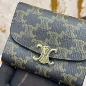 Celine Premium Tri-fold Wallet With Original Box (Brown 9094-2)