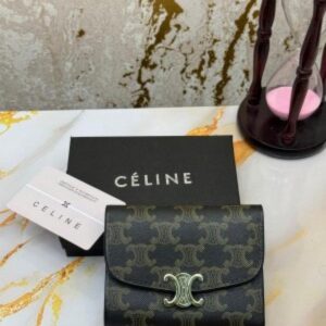 Celine Premium Tri-fold Wallet With Original Box (Brown 9094-2)